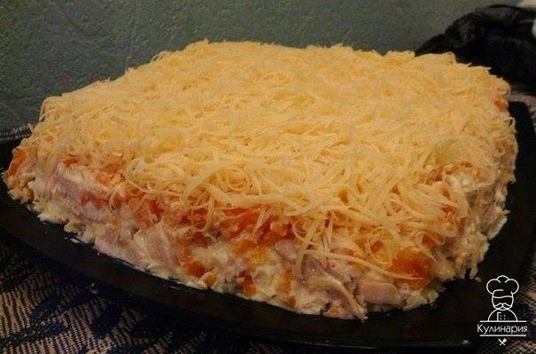 САЛАТ С КОПЧЕНОЙ ГРУДКОЙ 
