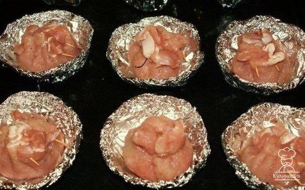 Мешочки с сыром и грибами