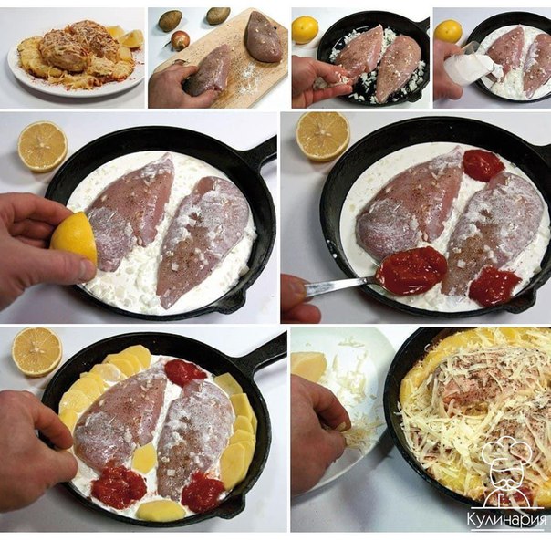 Куриные грудки, запеченные в сливках под сыром