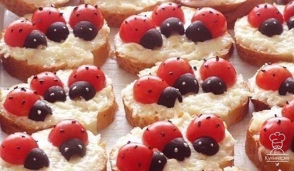 Сырный бутерброд с божьей коровкой