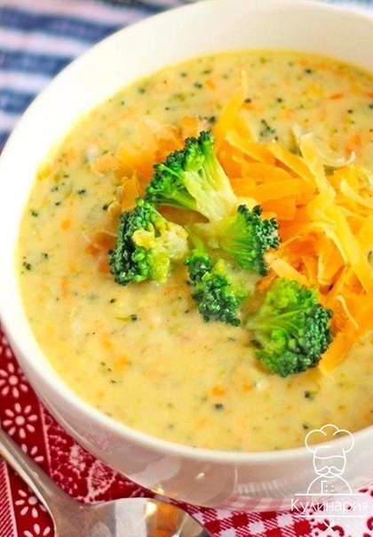 Сырный суп (с шампиньонами и брокколи)