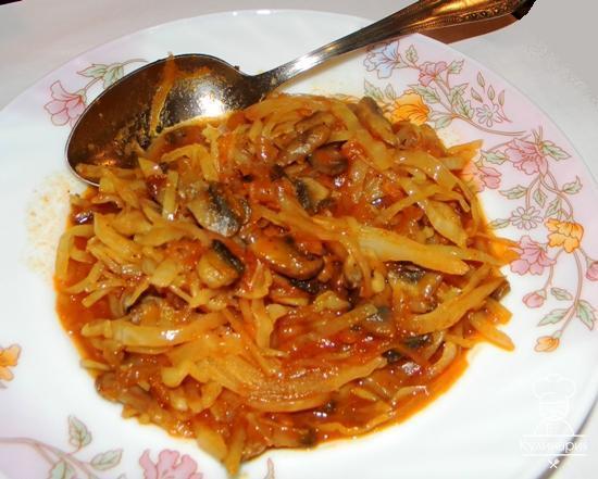 КАПУСТА С ГРИБАМИ В МУЛЬТИВАРКЕ - 