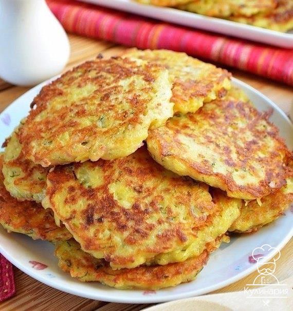 Дранички с ветчиной, сыром и зеленью