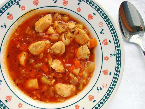 Овощное рагу с куриным филе в мультиварке.
