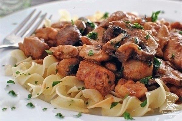 Куриное филе с грибами