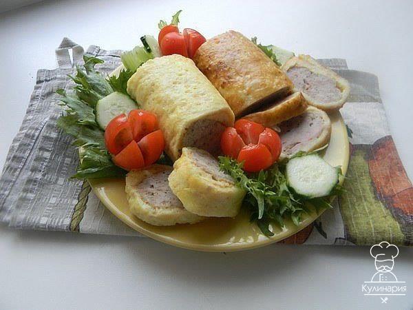 Мясной рулет в сырной обёртке