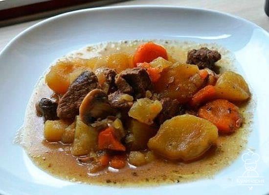 Овощное рагу с мясом в мультиварке