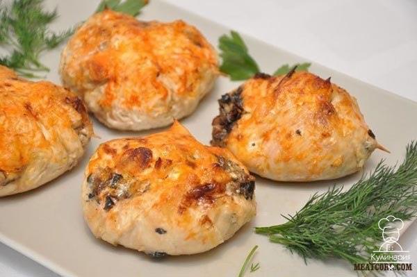 Курица с грибами или куриные бомбочки 
