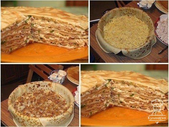 НЕОБЫКНОВЕННО Вкусный Блинный Пирог с КУРИЦЕЙ и ГРИБАМИ