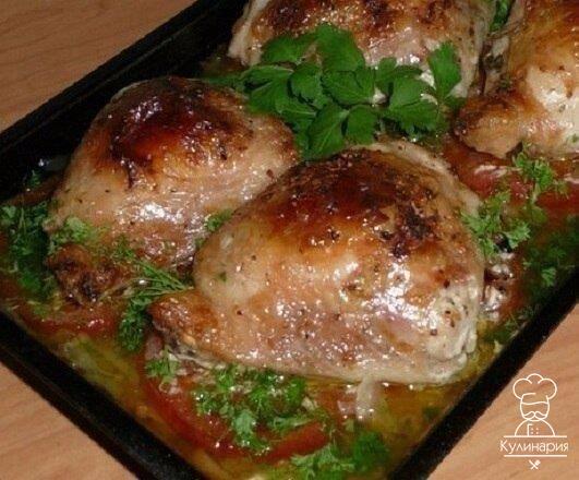 Курица на овощах 