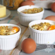 Порционный омлет с макаронами