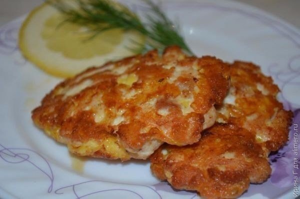 Курино-сырные рубленые котлеты