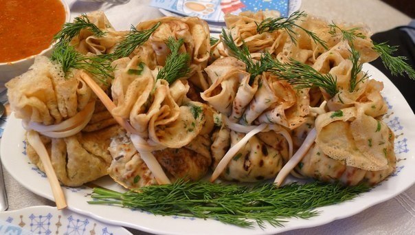 Блинные мешочки с жульеном