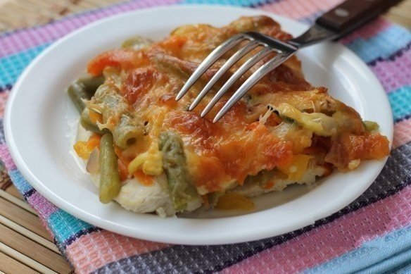 Куриный стейк с овощами 