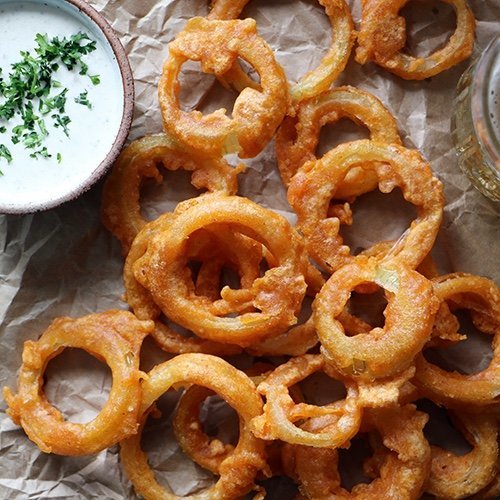 Луковые кольца в пивном кляре