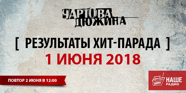 #ЧартоваДюжина. Итоги хит-парада за 1 июня 2018 года