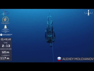 Freedive to 121m, Alexey Molchanov, AIDA WC 2017