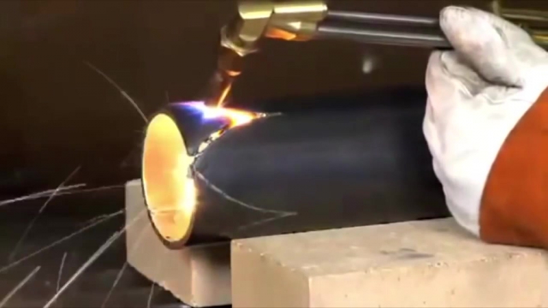 Закругление конца трубы газосваркой