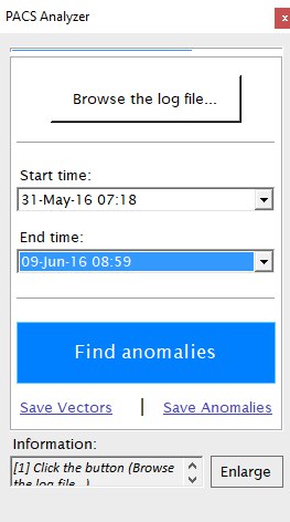 PACS Analyzer main window Preview of PACS Analyzer main window