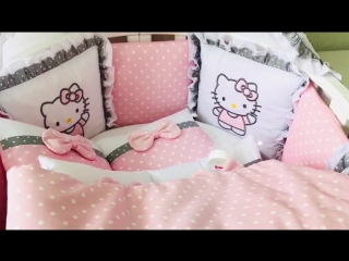 Комплект в кроватку трансформер “Hello Kitty“