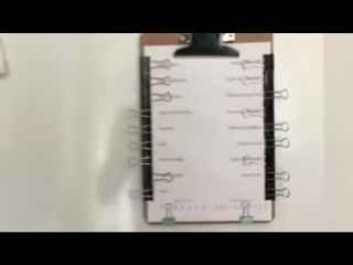 Pen-free reusable checklist made from binder clips.