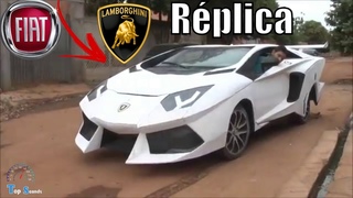 Homem transforma Fiat Uno em réplica de Lamborghini Aventador