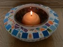 Подсвечник из плафона с мозаикой. Вторая жизнь вещей.