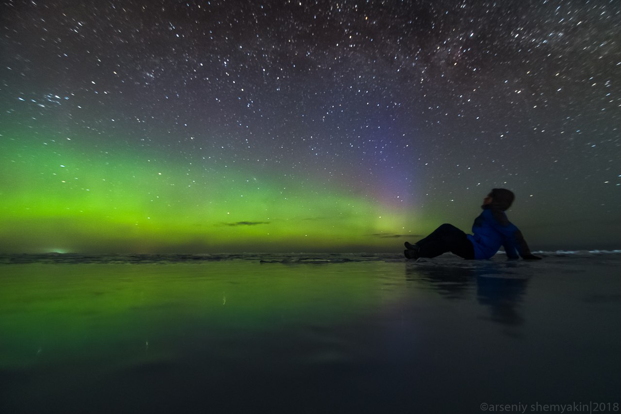 Северное сияние в Ленобласти попало на фотографии петербуржцев