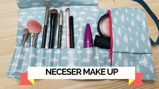 Tutorial como hacer un neceser de maquillaje roll up de viaje