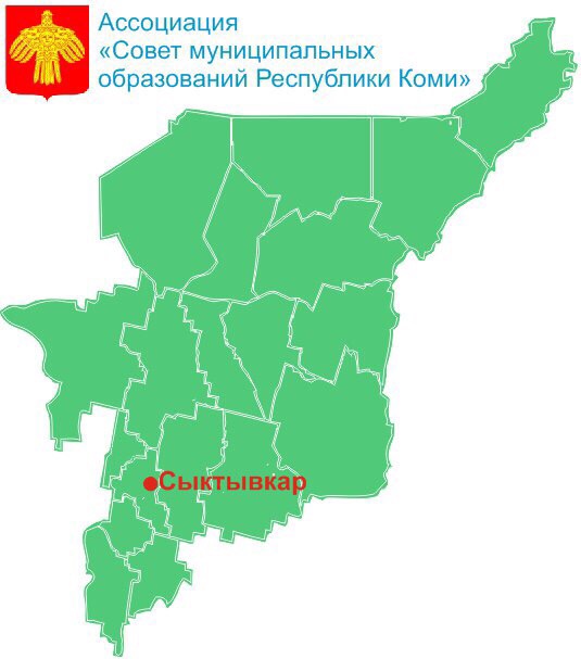 Административная карта республики коми