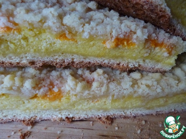 Творожный пирог с абрикосами