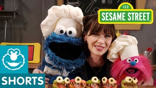 Sesame Street: Make Monster Faces with Zooey Deschanel! | Cookie Monster's Foodie Truck