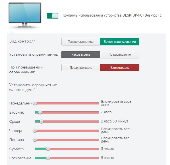 контроль использования устройств