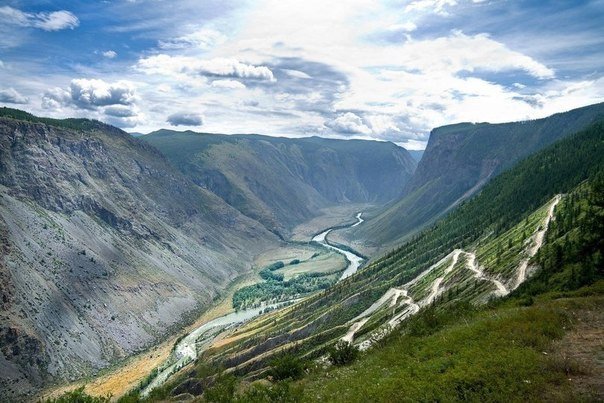 Долина реки Чулышман, Республика Алтай.