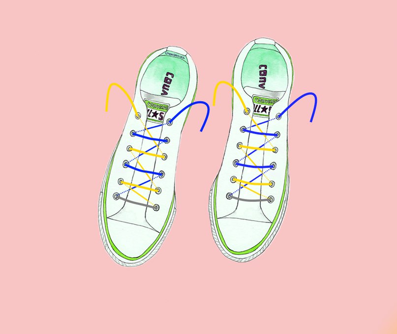 Шнуровка ботинок с 4 дырками красиво схемы