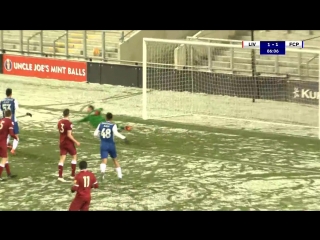 Futebol Liverpool-FC Porto B, 1-2 (Premier League International Cup, quartos de final, Pre