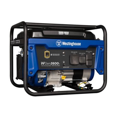 WGen3600v Watt Running 4650 Watt Peak Gasoline Powered Portable Generator with RV Ready TT-30R 30 Amp Receptacle