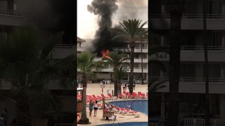 hotel in Magaluf on fire