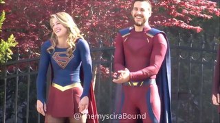 Melissa and Chris | Supergirl on Instagram: “May 2: Chris and Melissa on set. Melwood are the cutest lil babes ? {G} • • • • #melwood #melissabeno...