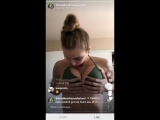 Pornstar Kendra Sunderland goes for a swim in bikini