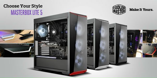 Рады представить вам MasterBox Lite 5 – высокопроизводительный корпус формата ATX mid-tower. Отличительная черта новинки – зеркальная передняя панель DarkMirror и элементы декора разных цветов.