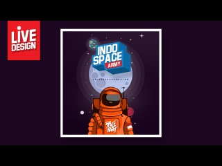 Live DESIGN Photoshop - Designing illustrations Astronauts with PHOTOSHOP - Random FLAT DESIGN