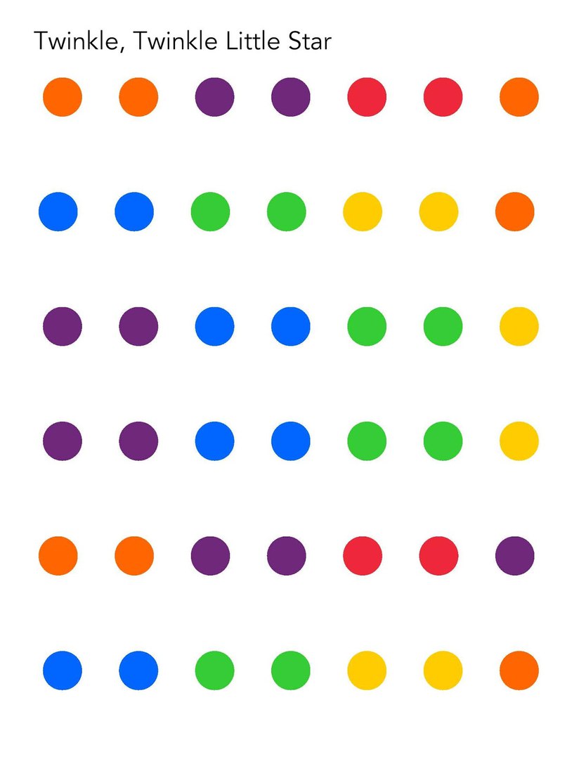 Схема игры на ксилофоне для детей по цветам