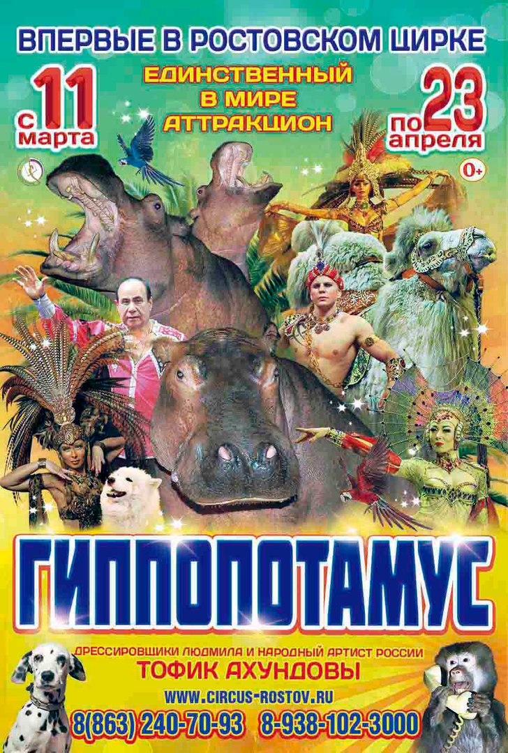 Впервые в ростовском цирке невероятное цирковое шоу «ГИППОПОТАМУС»