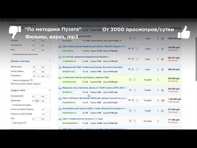 Как я покупаю сайты на Telderi