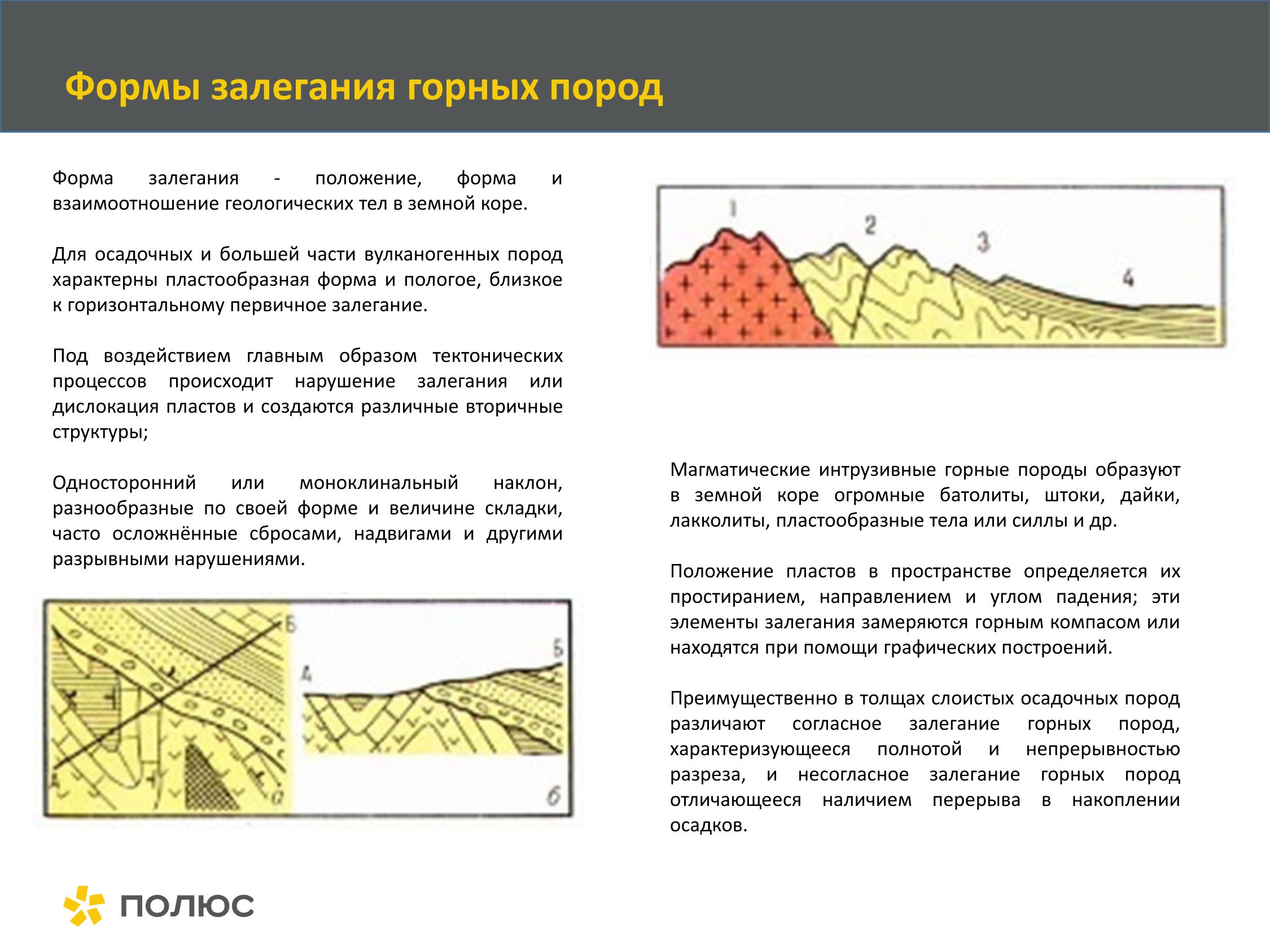 Форма залегания породы