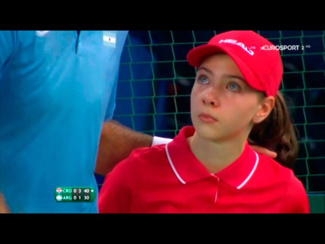 Del Potro helps girl hit by Cilic