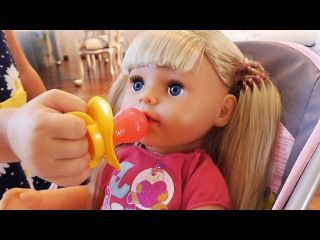 Baby doll Mornign routine, toys for kids to play pretend play, baby born chair, nursery rhyme song