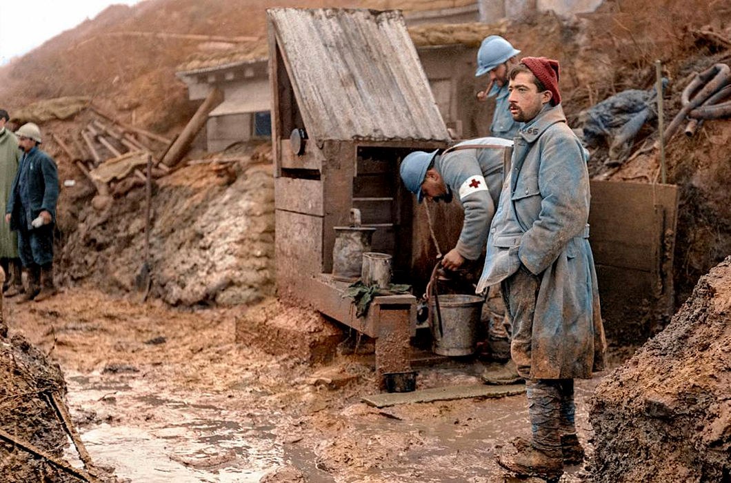 Французские солдаты в окопах во время Первой мировой войны ...