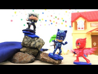 pJ Masks oyuncakları! pJ Masks kahramanları şehri su baskınından kurtarıyor. #erkekçocukvideoları